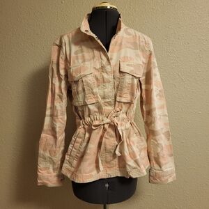 GAP Pink, Tan & Cream Camo Jacket Size Small